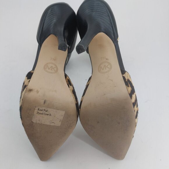 MICHAEL Michael Kors Brinkley Ankle Strap Leopard Print Calf Hair Heels - Picture 8 of 13
